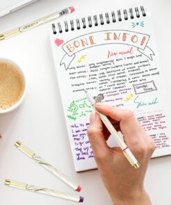 Pens Bulk 6-Pack, Black Ink pens,Quick Dry Ink Gel Pens, Medium Point Pens,Waterproof Micro-Pen,White and simple fashion penholder Smooth Writing for Office Supplies School Home Note Taking writing White 24 71KwpOv45DL