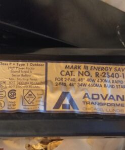 Robertson 3P20132 Fluorescent eBallast for 2 F40T12 Linear Lamps, Preheat- Rapid Start, 120Vac, 50-60Hz, Normal Ballast Factor, NPF, Model RSW234T12120 /A 32 71KxerKvdPL