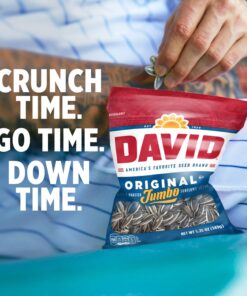 DAVID Seeds Original Salted and Roasted Jumbo Sunflower Seeds, Keto Friendly Snack, 5.25 OZ Bags, 12 Pack 5.25 Ounce (Pack of 12) 21 71KyHZ5 QUL