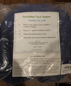 TravelMate Memory Foam Neck Pillow - Adjustable Thickness for Best Comfort, Dark Blue 32 71KyPXcHbtL
