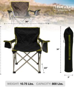 TravelChair Big Kahuna Chair, Supersized Camping Chair, 800lb Capacity, Black, One Size (599) Brown/Lime 12 71L 03vf4S