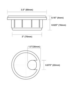 5 Pack Rok Hardware 3" (76mm) Black Round Computer Desk Table Port Wire Cable Cord Organizer Hole Cover Grommet, ROKRG3BLK 3" 5 18 71L CqEBGCL