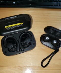 Bluetooth Headphones Wireless Earbuds 80hrs Playtime Wireless Charging Case Digital Display Sports Ear buds with Earhook Premium Deep Bass IPX7 Waterproof Over-Ear Earphones for TV Phone Laptop Black M 31 71L Y 5HtGL