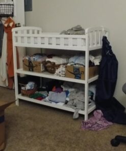 Dream On Me Emily Changing Table In White, Comes With 1" Changing Pad, Features Two Shelves, Portable Changing Station, Made Of Sustainable New Zealand Pinewood 37 71L aQGNBL