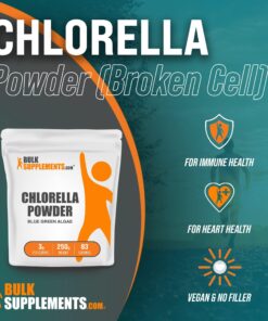 BulkSupplements.com Chlorella Powder - Green Superfood Powder - Greens Supplements - Chlorophyll Powder - Greens Powder - 3g per Serving, Broken Cell Wall (250 Grams - 8.8 oz) 8.8 Ounce (Pack of 1) 17 71L mpGWttL
