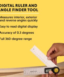 Alternative view of General Tools Digital Angle Finder Ruler #822 - 5" Stainless Steel Woodworking Protractor Tool with Large LCD Display 5-Inch