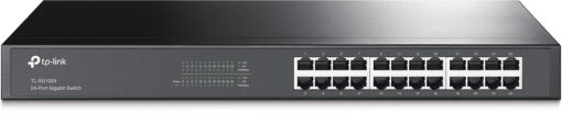 TP-Link 24 Port Gigabit Ethernet Switch | Plug and Play | Sturdy Metal w/Shielded Ports | Rackmount | Fanless | Limited Lifetime Protection | Unmanaged (TL-SG1024),BLACK