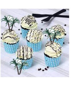 Bag of 12 ~ Palm Tree Picks ~ Cake / Cupcake Topper 20 71L124 NPvL