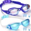 Yizerel Swim Goggles, 2 Pack Swimming Goggles for Adult Men Women Youth Kids Child Sapphire Blue/Light Blue(mirrored)