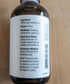 NOW Essential Oils, Lavender Oil, Soothing Aromatherapy Scent, Steam Distilled, 100% Pure, Vegan, Child Resistant Cap, 4-Ounce 4 Fl Oz (Pack of 1) 39 71L1cpKg1NL