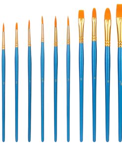 Amazon Basics Paint Brush Set, PBT Paint Brushes for Acrylic, Oil, Watercolor, 10 Brush Sizes 1 29 71L1sQpNssS