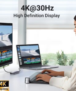 UGREEN Revodok 106 USB C Hub 6 in 1 USB C Dongle 4K HDMI, 3 USB 3.0 Ports, SD/TF Card Reader Compatible with MacBook Pro, MacBook Air, iPad, iPhone 15 Pro/Pro Max. Grey Space Grey 26 71L1wvVp9wL