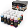 ARTEZA Outdoor Acrylic Paint Set, 20 Colours, 59 ml Bottles, with Storage Box, Rich Pigments, Multi-Surface Paints for Rock, Wood, Fabric, Leather, Paper, Crafts, Canvas and Wall Painting 20 x 59ml (2 fl oz) Outdoor 40 71L2KCI2CIL