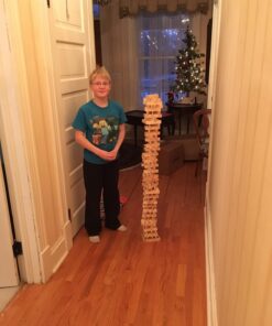 MindWare KEVA Contraptions 400 Plank Wooden Building Blocks Set - Ball Maze and Ball Run – 400 Precision Cut Wooden Planks, 2 KEVA Balls and Idea Book 20 71L2PcBbweL