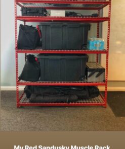 Muscle Rack UR184872-R 5-Shelf Steel Shelving Unit, 48" Width x 72" Height x 18" Length, Red 72" Height x 60" Width x 24" Depth 37 71L2lxR4KGL