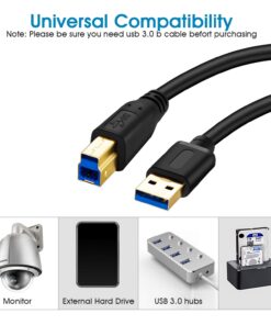 Jelly Tang USB 3.0 Cable A Male to B Male 25Ft,Superspeed USB 3.0 A-B/A Male to B Male Cable - for Scanner, Printers, Desktop External Hard Drivers and More(25Ft/8M) 25Ft/8M 11 71L4PjYMGL 7