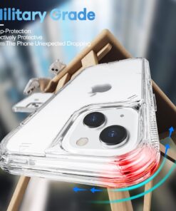 Alternative view of ORIbox for iPhone 14 Case for iPhone 13 Case, Heavy Duty Shockproof Anti-Fall Clear Case Crystal Clear