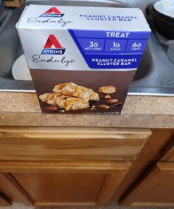 Atkins Peanut Caramel Cluster Bar, Dessert Favorite, High in Fiber, 3g Net Carb, 1g Sugar 29 71L52YD0KbL