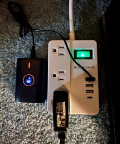 2 Prong Extension Cord with USB-C, ROOTOMA 2 Prong to 3 Prong Outlet Adapter, 3 Outlet & 4 USB Charging Station, 3 Prong Adapter 4ft, Non-Grounded, for Polarized Two Prong Outlet, Old House, White 4ft-2pin 33 71L57c0tYHL