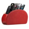 Londo Remote Control Holder with 5 Pockets - Store DVD, Blu-Ray, TV, Roku or Apple TV Remotes - PU Leather with Suede Lining - Slim, Compact Living or Bedroom Storage Red 4 71L5TSBF1IL