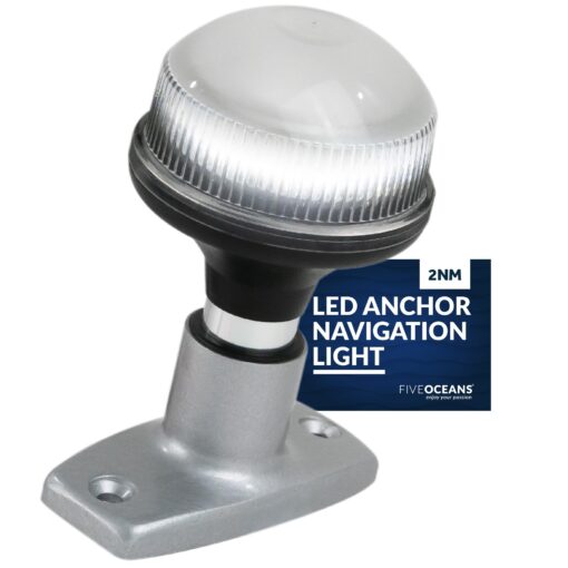 Five Oceans Stern Light, Anchor Light, LED Boat Navigation Lights, 12V DC, USCG 2NM Certified, 4 Inch Fixed Mount, for Pontoon, Fishing Boats, Bass Boats, Sport Boats - FO2874