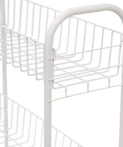 Household Essentials 05121 Slim Line 3-Tier Metal Storage Cart | Laundry Room Rolling Organizer | White 7" White - Basic 22 71L5q9Z jtL