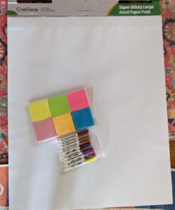 CREGEAR Large Chart Paper for Teachers, Sticky Flip Chart Paper 25 x 30 Inches,30 Sheets/Pad, Easel Paper Pad for White Board with 10 Colorful Markers 6 Sticky Note Pads 7 Pack (25 x 30 Inches 7PACK) 31 71L5wePHdwL