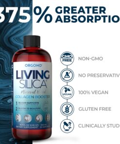 Living Silica Collagen Booster Liquid | Vegan Collagen Boosting Drink | Supports Healthy Collagen and Elastin Production for Joint & Bone Support, Glowing Skin, Strong Hair & Nails. 16.9 oz 16.9 Fl Oz (Pack of 1) 15 71L674nqKNS