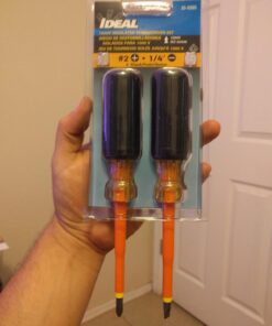 IDEAL Electrical 35-9305 Insulated Screwdriver Set (2 Piece) Orange, 4 in. Shaft Screwdrivers with Cushion-Grip Handles. Electrician Tool Kits Combo Pack 31 71L6J4HTpPL