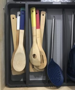 Home Basics Bamboo Cooking Utensils Set with Color Handles, 6-Piece, 2.5" x 12" x .25" 16 71L6nX3CkL