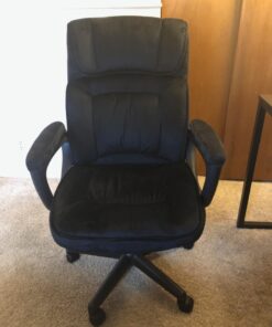 Amazon Basics Classic Office Desk Computer Chair - Adjustable, Swiveling, Ultra-Soft Microfiber, Lumbar Support, 28"D x 25"W x 43.5"H, Black 40 71L75dWrrHL