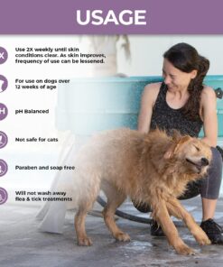 Veterinary Formula Clinical Care Antiparasitic & Antiseborrheic Medicated Dog Shampoo, 16 oz – Paraben, Dye, Soap Free – Hydrating and Antifungal Shampoo for Dogs, White 30 71L8137J2gL