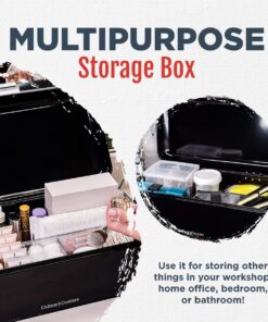 Culinary Couture Extra Large Black Bread Box for Kitchen Countertop - Holds 2 Bread Loaves! - 16.5" x 9" x 6.5" - Stainless Steel Vintage Bread Boxes for Kitchen Counters - Bonus Recipe EBook 26 71L8ZVL3gML