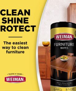 Weiman Wood Cleaner and Polish Wipes - Clean, Polish & Protect Wood Furniture, 30 Count 30 Count (Pack of 1) 22 71L9jakVdML 2