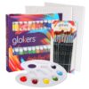 glokers Premium Acrylic Paint Set 24 Acrylic Paint Color Tubes, 10 Professional Paintbrushes, 2 Pcs Canvas Panel, Plastic Palette - Perfect Gift For Beginners, Adults, Students Or Professionals 66 71LA30omrXL