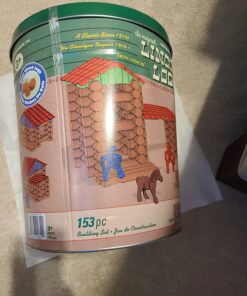 Lincoln Logs Centennial Edition Tin Amazon Exclusive-150+ Pieces-Real Wood-Ages 3+-Best Retro Building Gift Set for Boys/Girls-Creative Construction Engineering-Top Blocks Kit-Preschool Education Toy 41 71LAByDOmqL