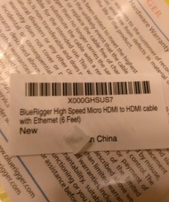 BlueRigger Micro HDMI to HDMI Cable (6 FT, 4K 60Hz, HDR, High Speed, Ethernet) - Compatible with GoPro Hero 7/6/5/4, Raspberry Pi 4, Sony A6000/A6300 Camera, Nikon B500, Lenovo Yoga 3 Pro, Yoga 710 6FT 21 71LAjsx2uFL