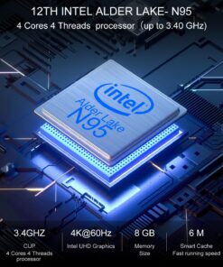 Alternative view of KAMRUI AK1PLUS Mini PC,12th Intel Alder Lake- N95 up to 3.4 GHz,8GB RAM+256GB M.2 SSD,Mini Computer Support 2.5" SSD (up to 2TB),WiFi 2.4G/5G,BT 4.2,4K, Business, Home, Office AK1 PLUS (8+256) 12th Intel Alder Lake- N95