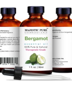 MAJESTIC PURE Bergamot Essential Oil, Premium Grade, Pure and Natural, for Aromatherapy, Massage, Topical & Household Uses, 1 fl oz 1 Fl Oz (Pack of 1) 21 71LBMYYz8L
