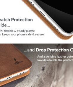 Snakehive iPhone XR Vintage Wallet || Genuine Leather Wallet Phone Case || Real Leather with Viewing Stand & 3 Card Holder || Flip Folio Cover with Card Slot (Brown) Apple iPhone XR Brown 25 71LBOXPJVwL