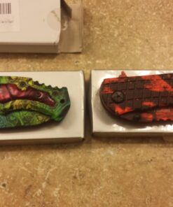 Promithi Camo EDC Small Pocket Knife Stainless Steel Blade Camping Hunting Survival Outdoor Folding Knife,Collection Knives,8 Inch,Colorful,with Belt Clip (Yellow) 32 71LBZRfq40L