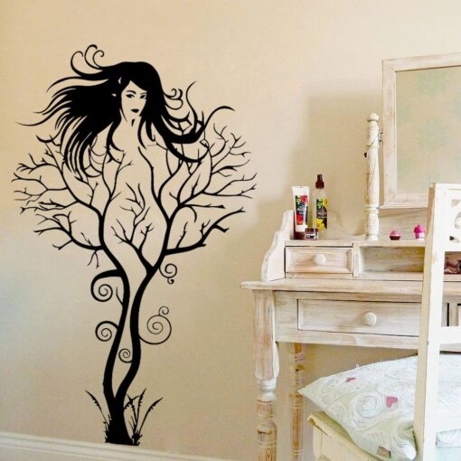 Creative Sexy Girl Tree Removable Wall Sticker Decal Home Decor Vinyl Mural Art 1pcs