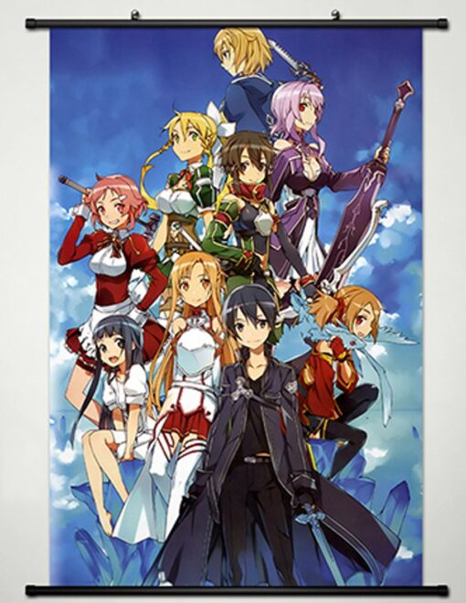 Sword Art Online Home Decor Anime Cosplay Wall Scroll Poster Kirito and Main Characters 23.6 X 35.4 Inches-120