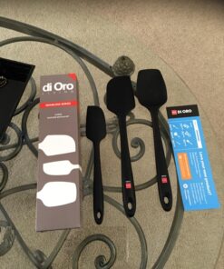DI ORO Silicone Spatula Set - Rubber Kitchen Spatulas for Baking, Cooking, & Mixing - 600°F Heat-Resistant & BPA Free Silicone Scraper Spatulas for Nonstick Cookware - Dishwasher Safe (3pc, Black) 55 71LD3LusMdL