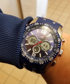 U.S. Polo Assn. Sport Men's US9284 Blue and Silver-Tone Analog/Digital Chronograph Watch 26 71LDNqdBO2L
