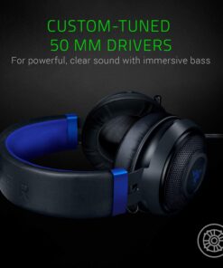 Alternative view of Razer Kraken Gaming Headset: Lightweight Aluminum Frame - Retractable Noise Isolating Microphone - for PC, PS4, PS5, Switch, Xbox One, Xbox Series X & S, Mobile - 3.5 mm Headphone Jack - Black/Blue
