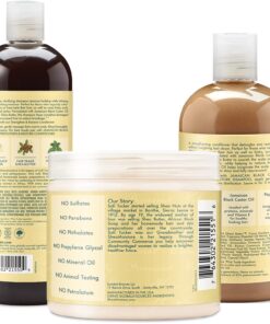 Shea Moisture Curly Hair Product Bundle Shampoo 16 Fl Oz, Conditioner 13 Fl Oz, Leave in Conditioner 15 Oz, Jamaican Black Castor Oil for Healthy Hair Growth, Strengthen & Restore, Sulfate Free 3 Piece Set 24 71LDjM4MXBL