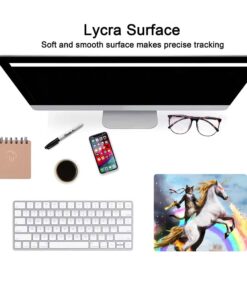 Apottwal MP-0003 Funny Cute Cat Dressed as Rambo with Gun Riding a Glowing Red Eyes Fire Breathing Unicorn Mouse Pad 1 20 71LDmq2wcrL