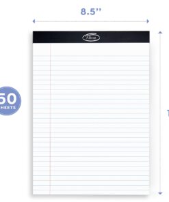 Alitte Legal Notepads 8.5 x 11, Pack of 12 - Perforated Wide Ruled Writing Pad - Premium Thick Paper, No Ink Bleeding - Blank Legal Pads For Home, Office, School, Business - 50 Sheets Per Notebook 12 Pack White 10 71LE6gCl0L