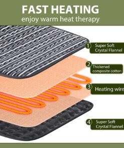 Heating Pad for Back, Neck and Shoulder Pain Relief, Electric Heating Pads for Cramps with 6 Heat Settings, Auto Shut-Off, Moist Dry Heat Options, Machine Washable, 12" x 24", Gifts for Women, Men Stripe 33 71LFGsKTu L